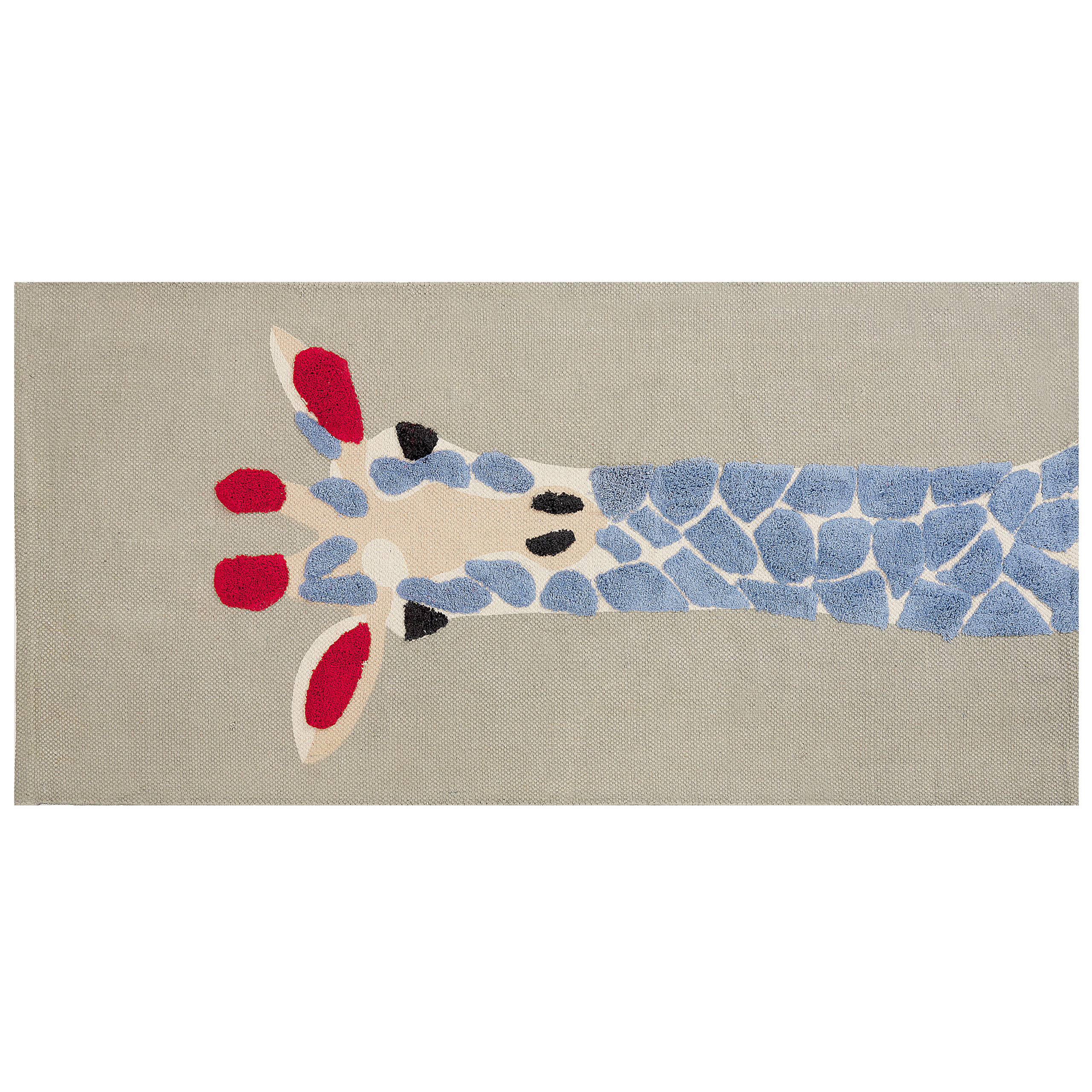 Beliani alfombra de algodón multicolor motivo jirafa 80 x 150 cm sakubo