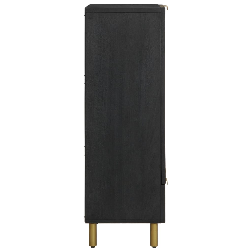 Aparador alto de madeira de engenharia preto 60x33x100 cm - COMFORTXL - 4