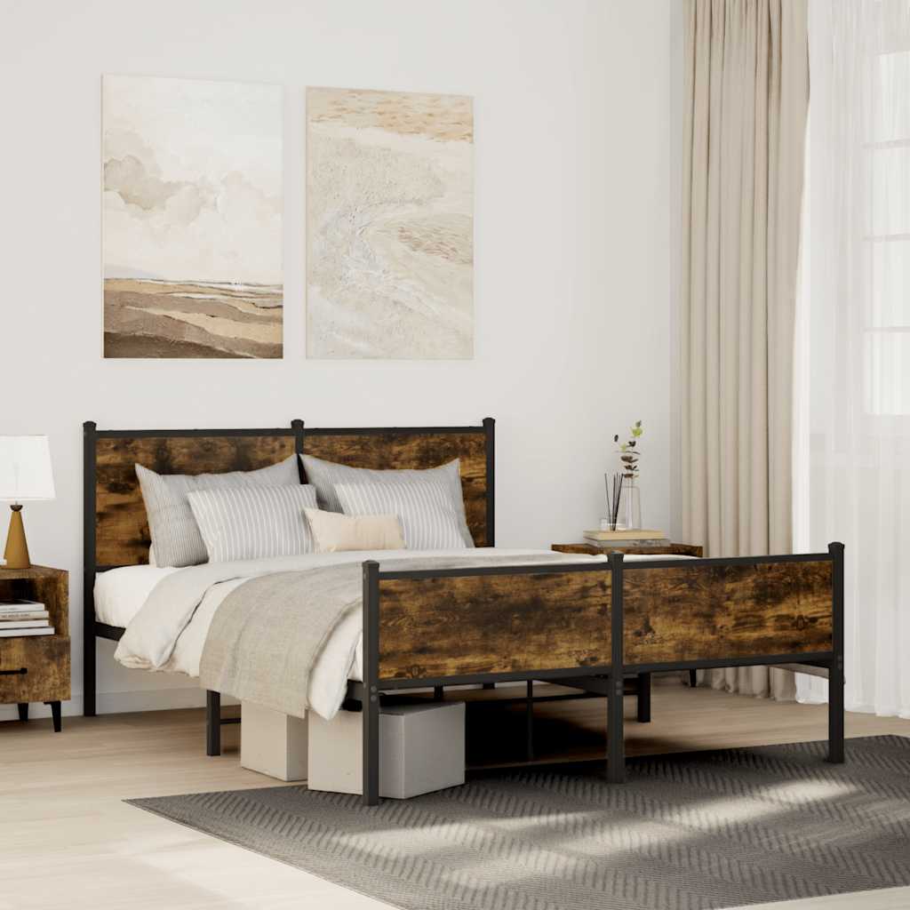 Łóżko Metalowe Czarne Rama łóżka Ze Stelażem Łóżko Do Sypialni Pokoju 140x190 cm