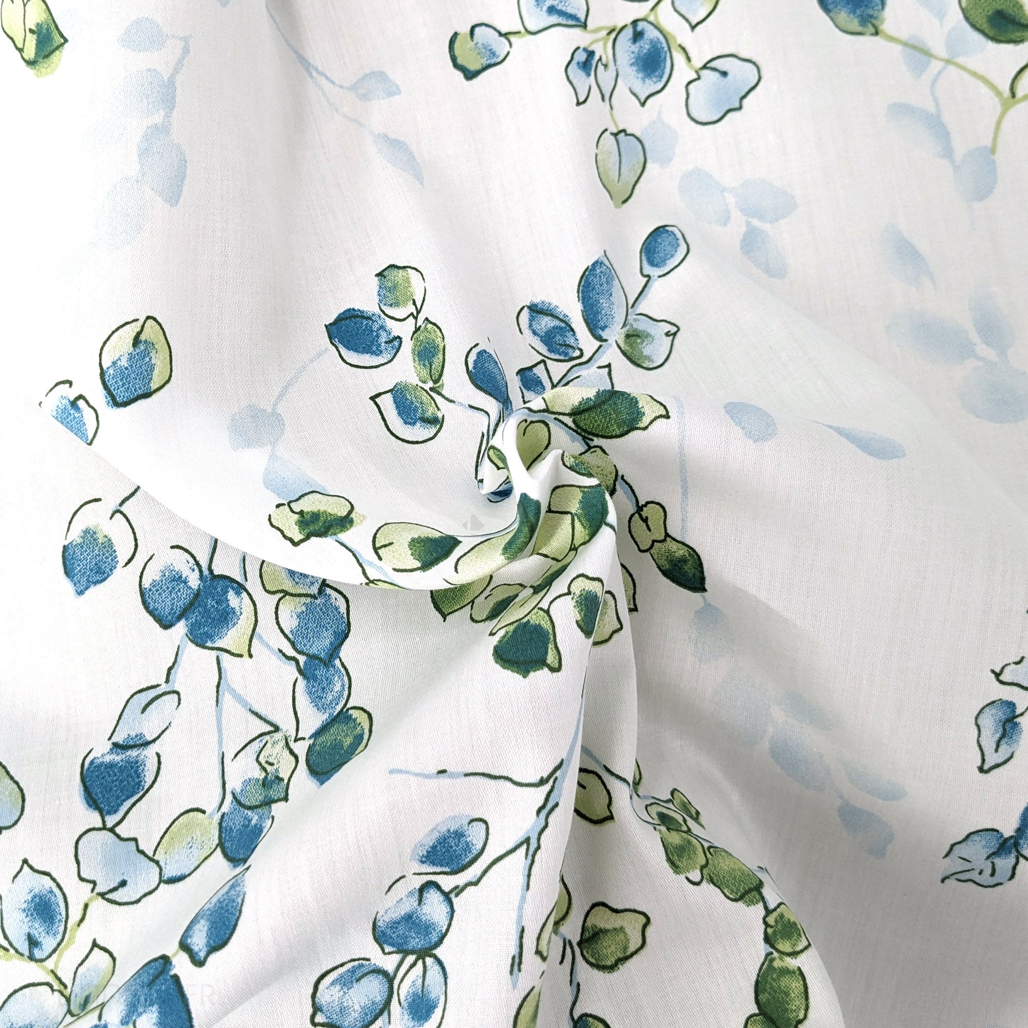 Drap plat 280x325 cm satin de coton ANGÈLE vert tilleul - 3