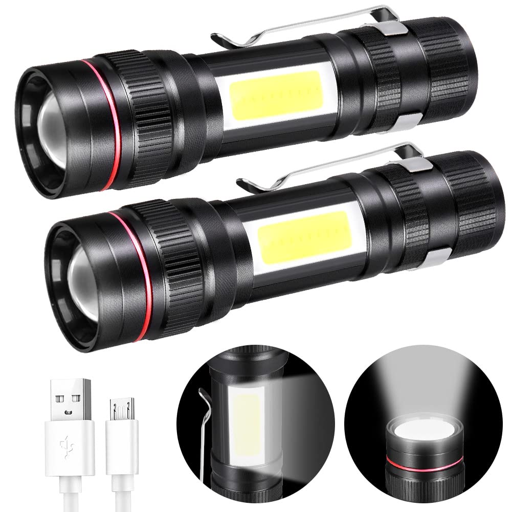 Lampe Torche DED Ultra Puissante Rechargeable 10000 Lumens, 5 Modes Tactique Rechargeable par