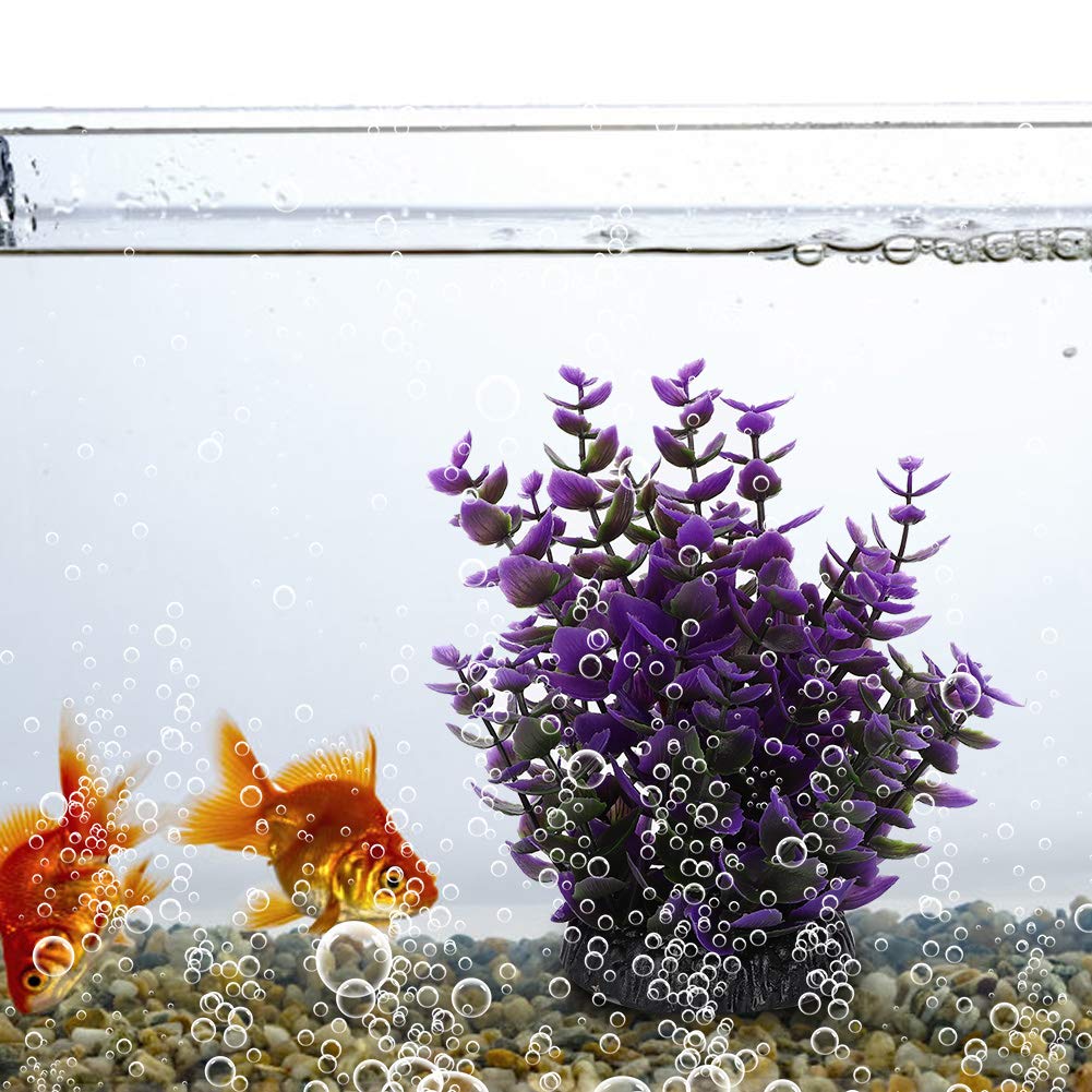 Décoration d'aquarium Plantes aquatiques artificielles Paysage d'aquarium bionique Q236D2 Violet 7x7x25cm Forme vive Décor en plastique Adapté aux - 7