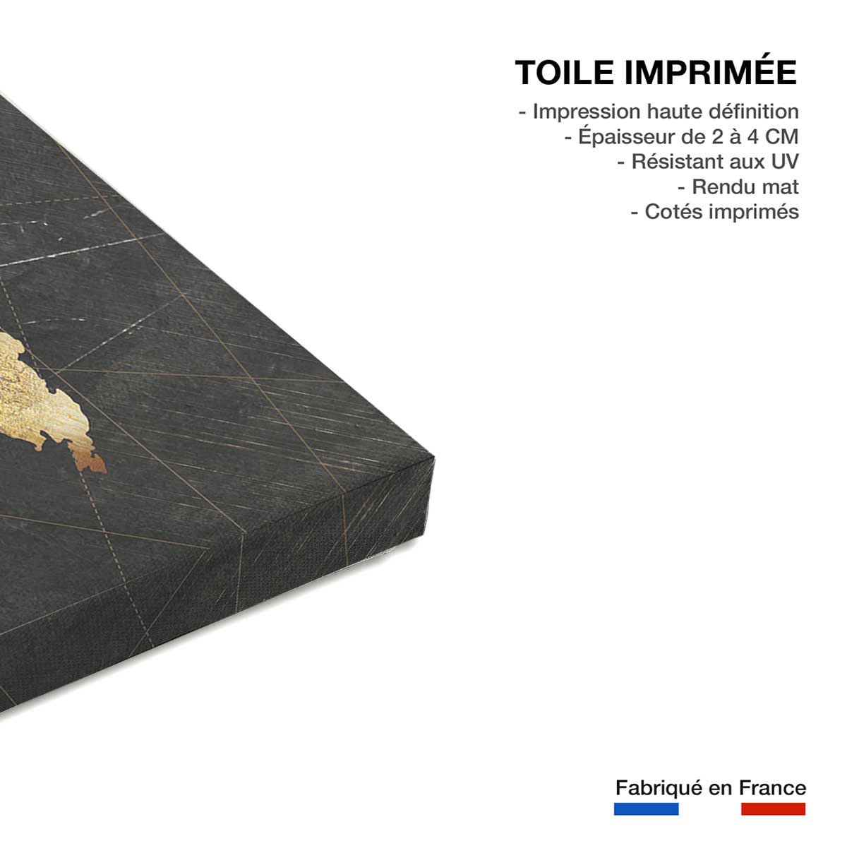 Tableau carte du monde dorée - 90x60cm - 4