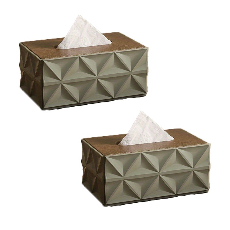 Bomclap caja de pañuelos con apertura circular, 2 cajas de pañuelos verde militar, caja para pañuelos de sala de estar.