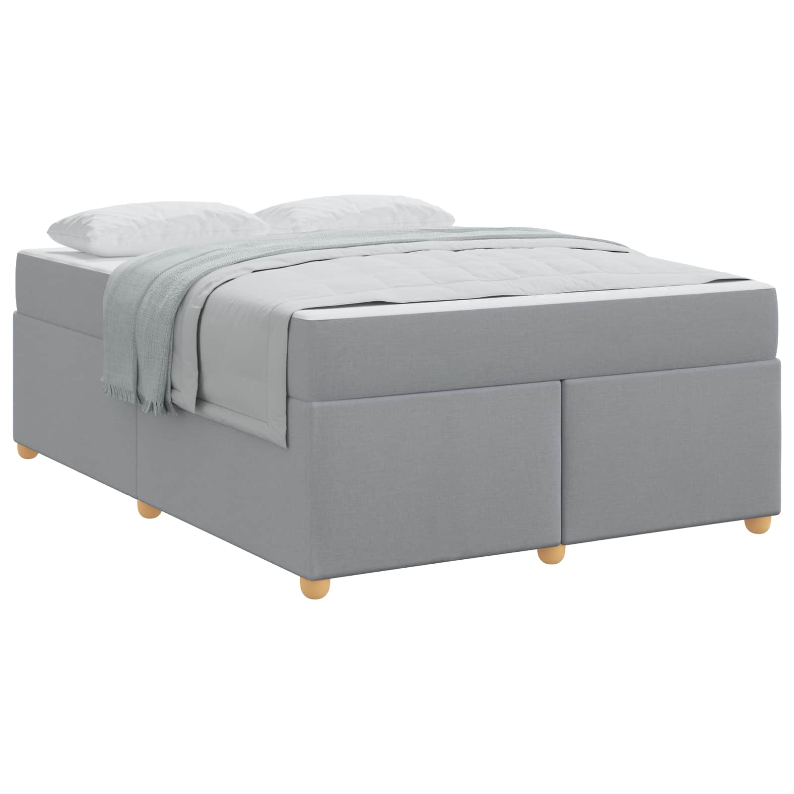 Cadre de lit avec matelas gris clair 140 x 200 cm en tissu - 2