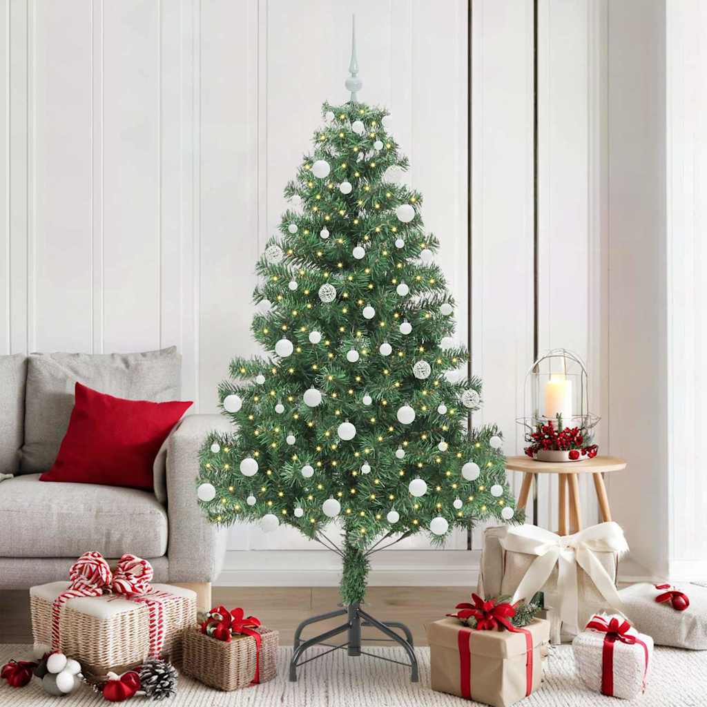 Sapin de Noël | Arbre de Noël avec 300 LED avec support Vert 180 cm PVC - 2