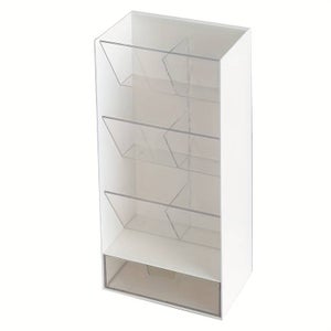 Organisateur De Bureau Multifonction 3 Compartiments Avec Tiroir - Porte-stylo, Rangement Papier, Support Téléphone, Blanc (22.2x14.5x17 Cm)
