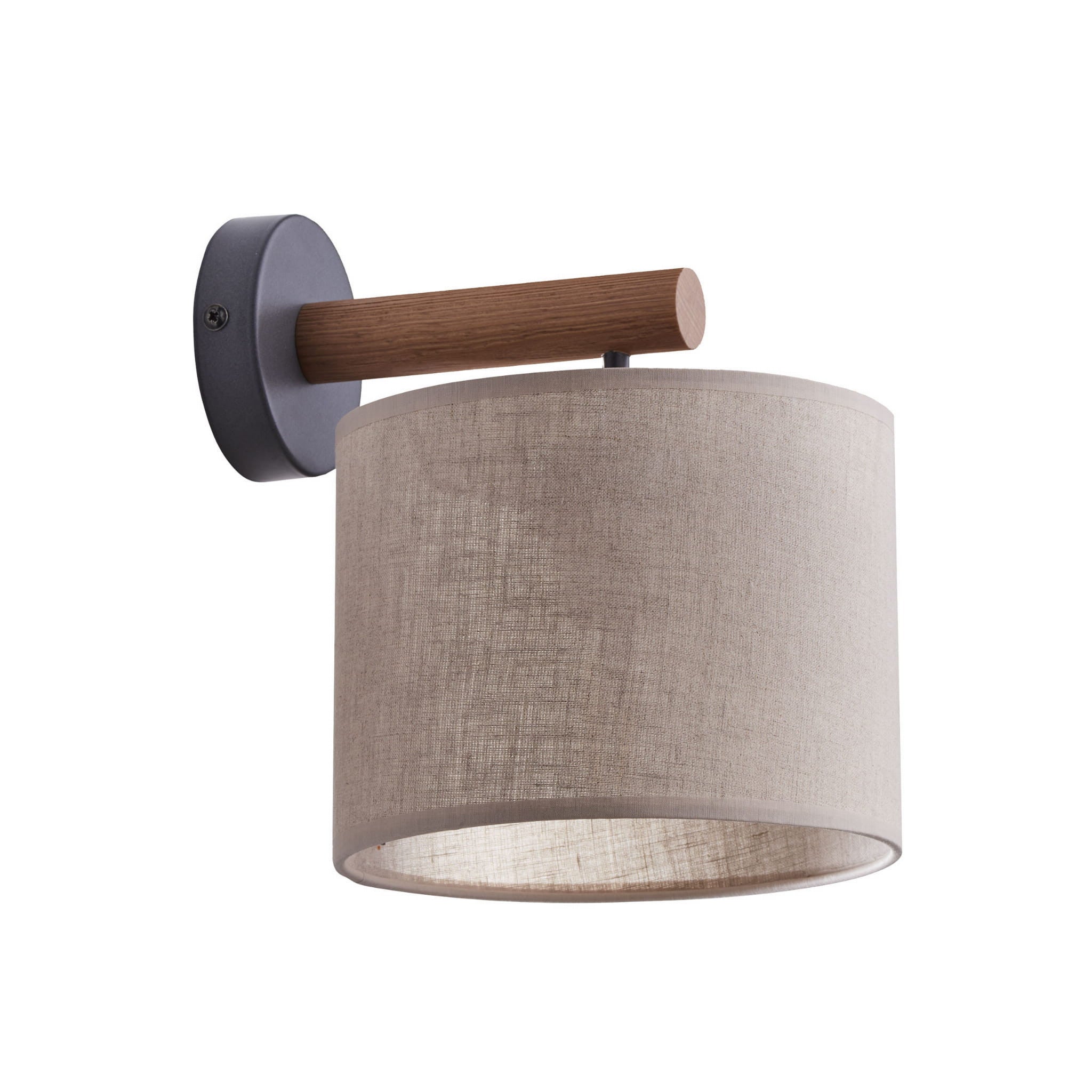 Kinkiet ścienny Deva ciemne drewno-czarny-len 1xE27x15W wym: 26,5 x 20 x 25,5 cm tkanina IP20 TK Lighting