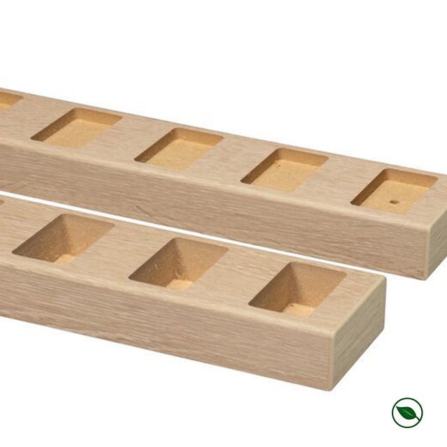 Lot de 2 Profilés séparateurs sol et plafond droit 90° chêne naturel 1000 x 65 x 28 mm