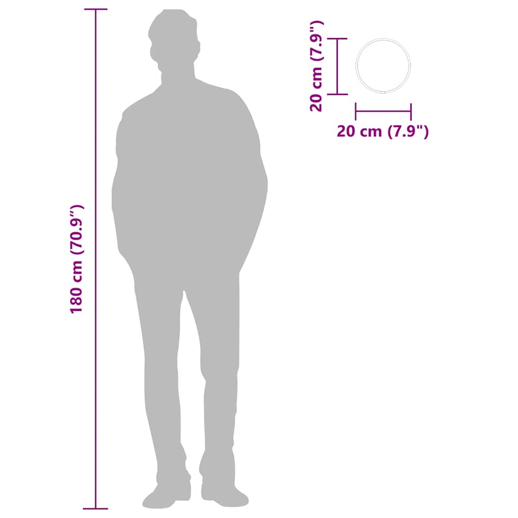 Espelho de parede redondo preto ?20 cm- COMFORTXL - 7