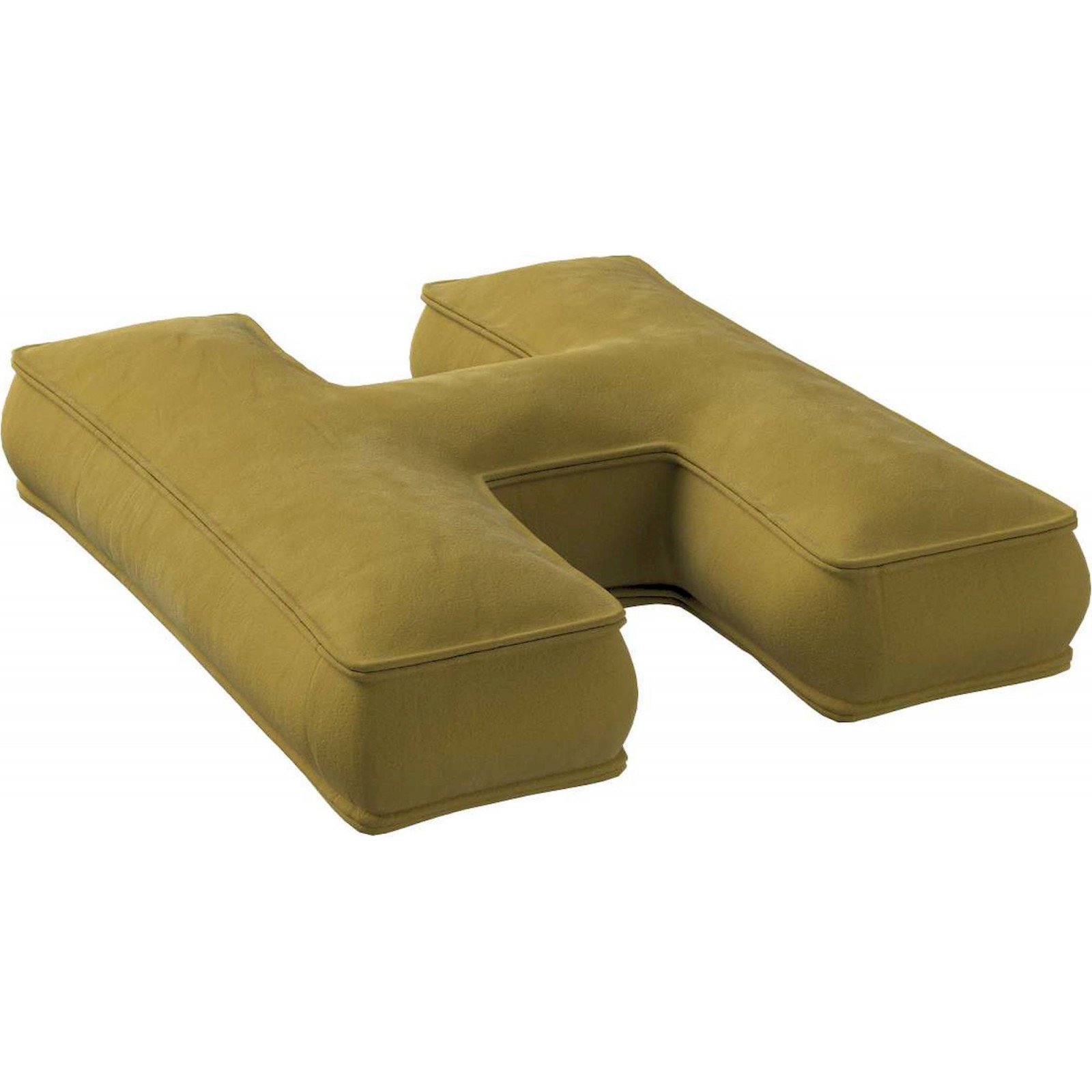 Coussin en velours Lettre H 30 x 10 x 40 cm Olive Verte - 3