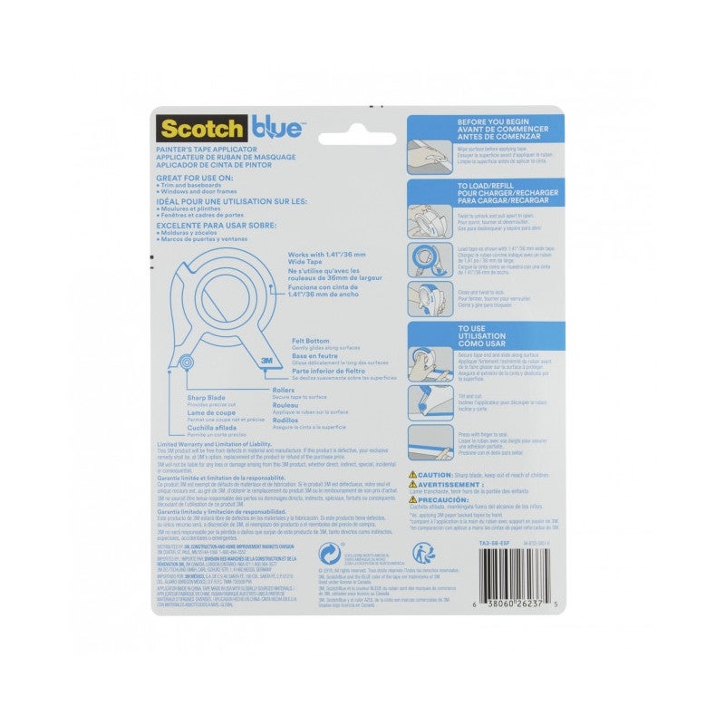 Applicateur Ruban de Masquage ScotchBlue blanc + rouleau de 18m inclus - 3