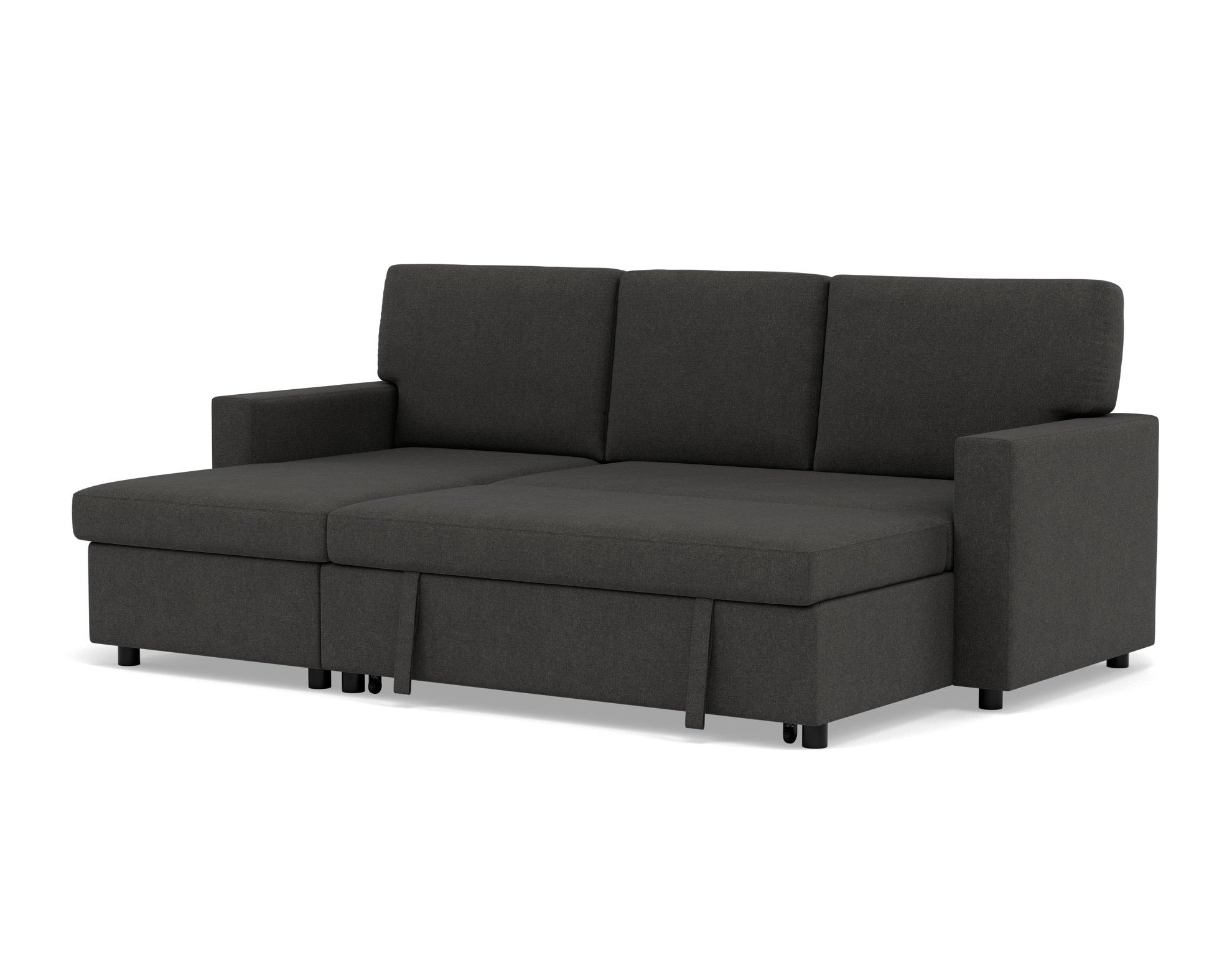 Canapé d'angle réversible convertible 4 places en tissu gris foncé - MEIYA - Best Mobilier - 3