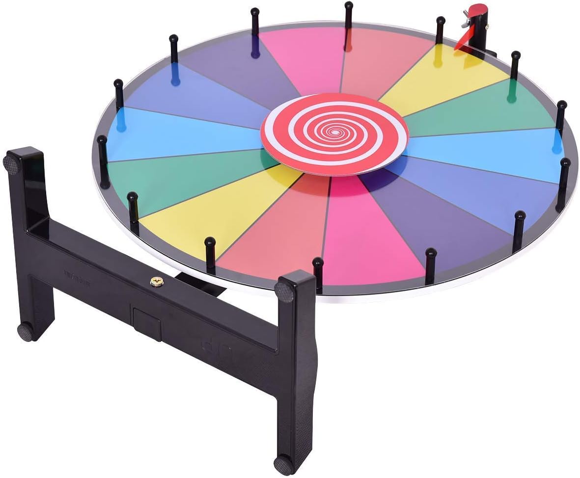 Roue de la Fortune 18 Pouces avec Trépied 14 Slot Roue de Loterie avec Stylo Effaçable - 3