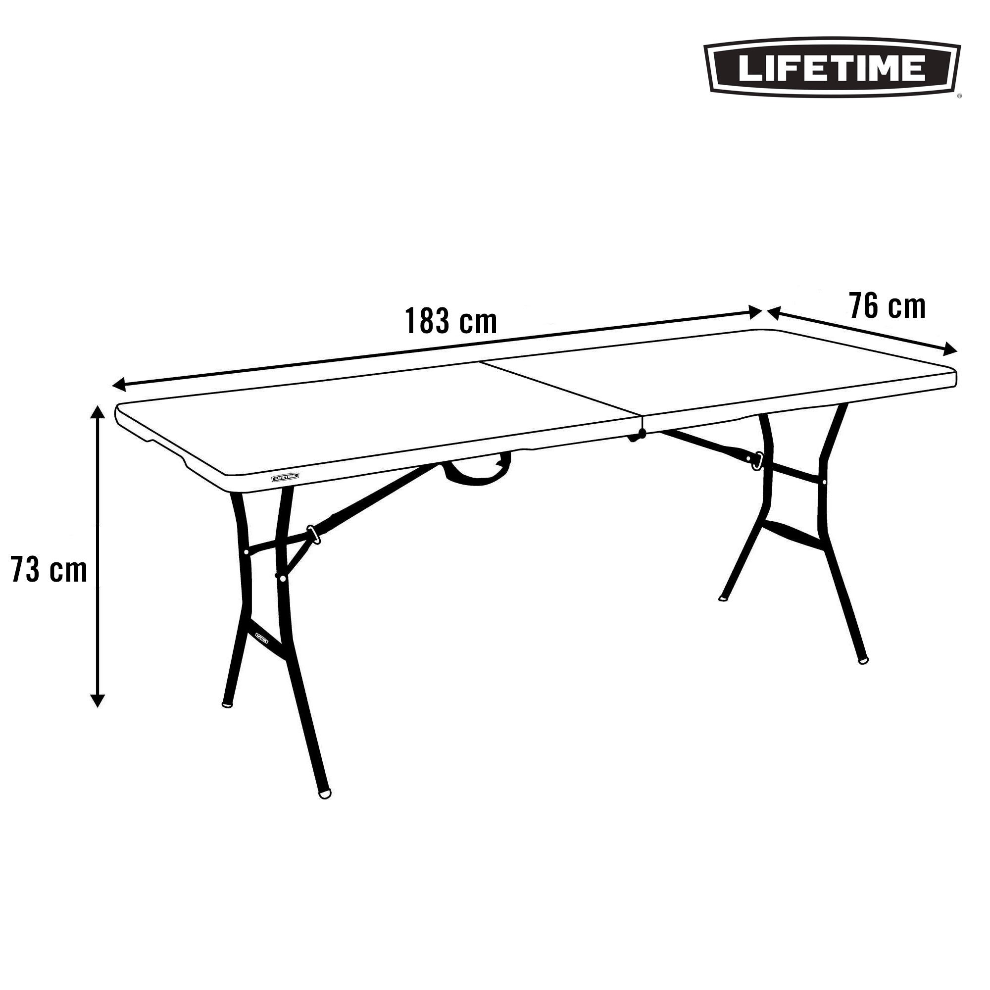 Lifetime Mesa dobrável retangular 183x76 cm preta - 8