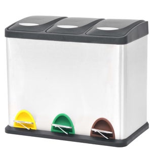 Cubo de basura 46 x 26,5 x 39,5 cm acero inoxidable 24 litros