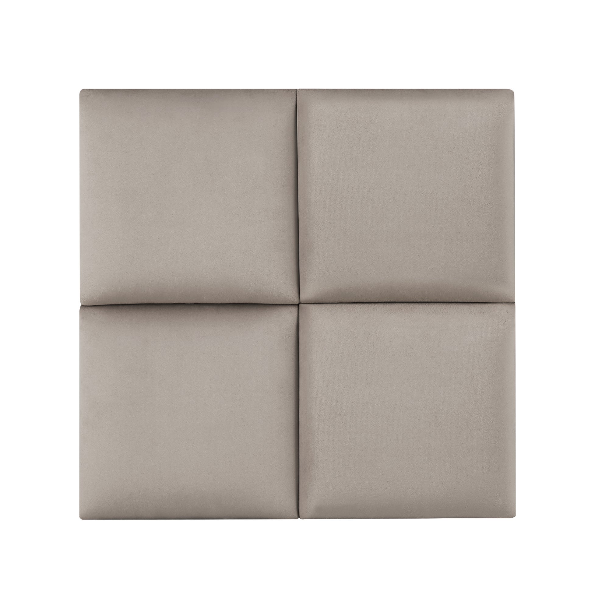Conjunto de 4 painéis de parede acolchoados Carpino veludo 30x30cm - Cinzento claro [neu.haus] - 2