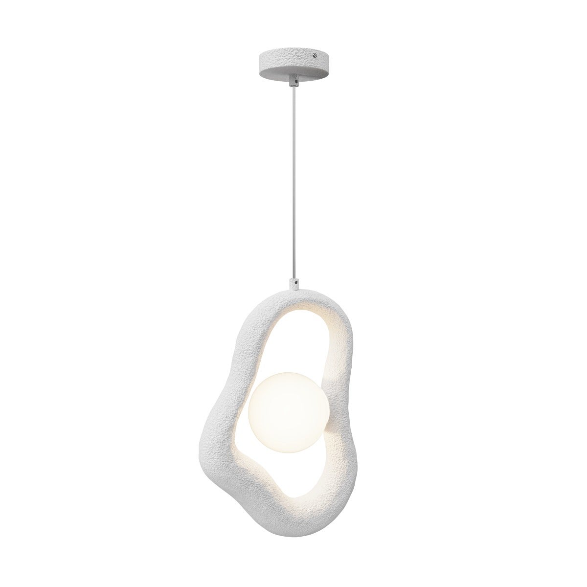 Lampa wisząca szklana kula w kształtnej ramce OPUS biała 1xG9x28W metal wym:340,5x12x27,5cm IP20 Maytoni