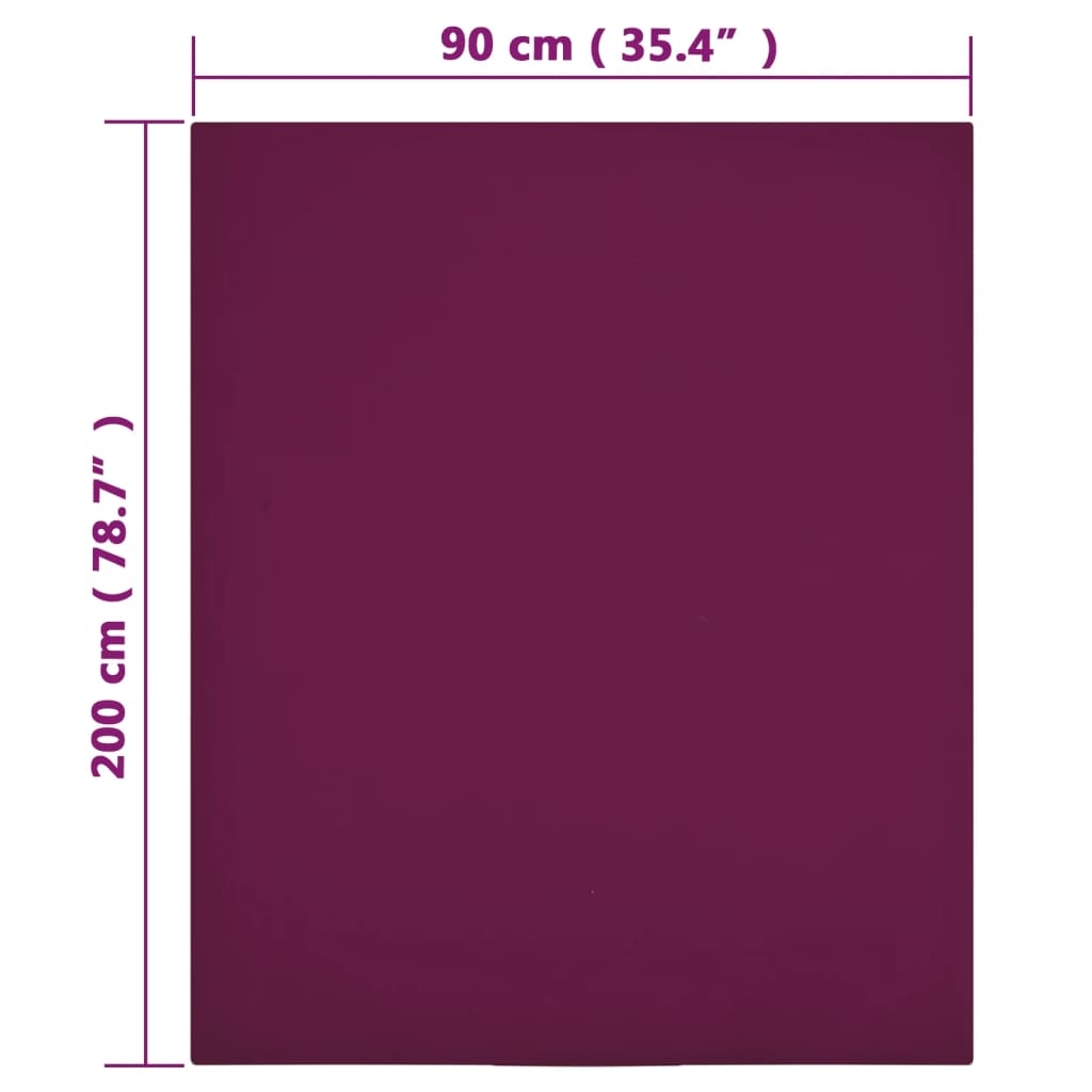 Lenzuolo con Angoli Jersey Bordò 90x200 cm Cotone vidaXL - 5
