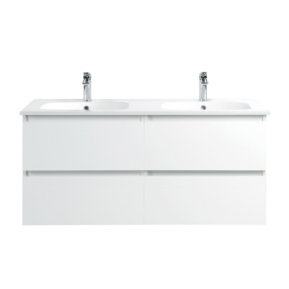 Meuble double Prémonté sous vasque Blanc 120Cm SAYA - 3