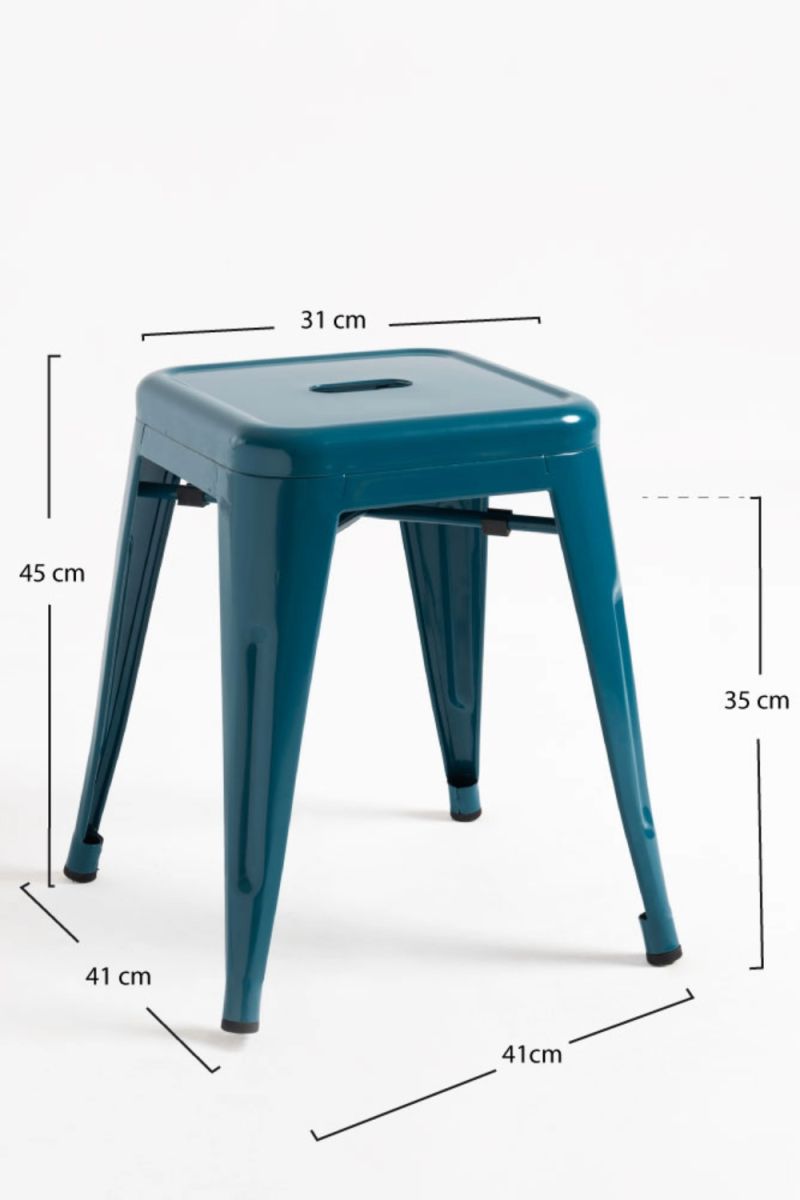 Pack 6 Taburetes Torix Pequeños - Verde azulado - 3