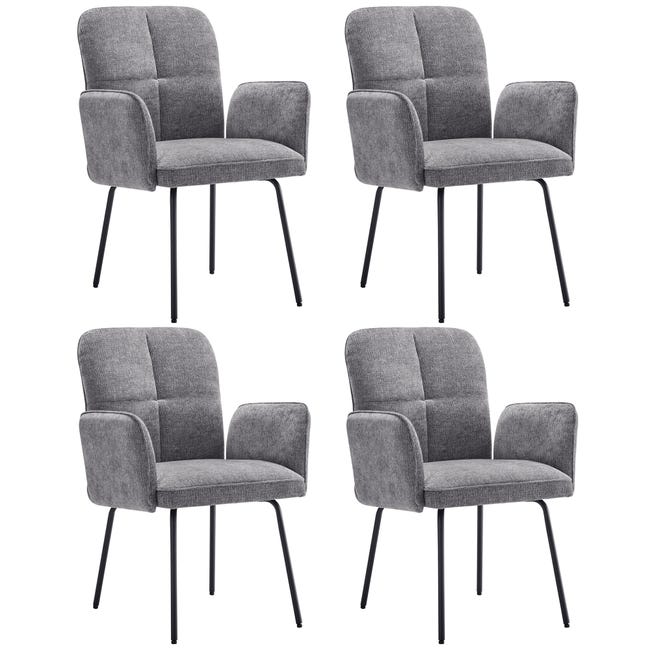 Set di 4 sedie da pranzo in metallo e plastica bianca MUMFORD Set di 4 sedie da pranzo in metallo e plastica bianca MUMFORD