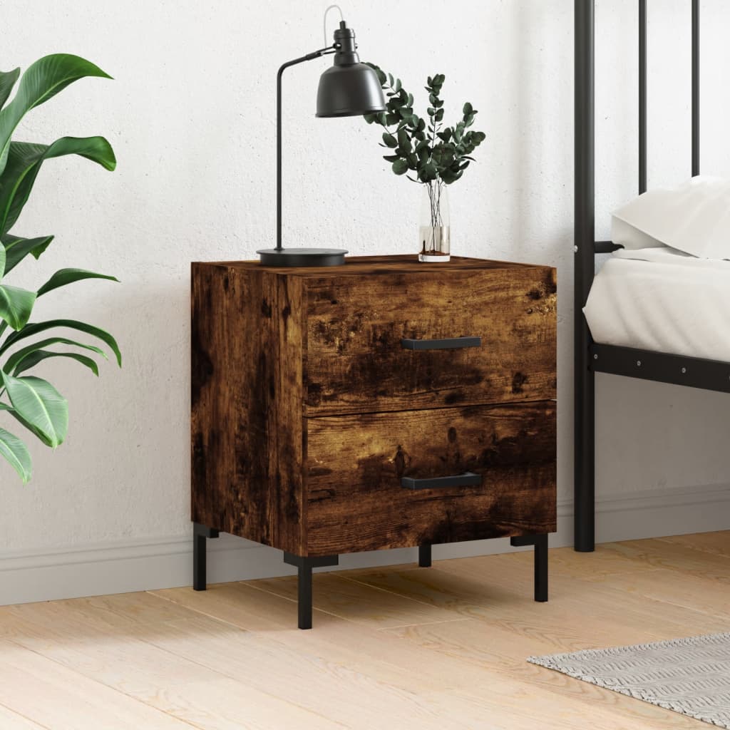 Table de chevet，Table d'appoint, Table de nuit pour Salon Chambre chêne fumé 40x35x47,5 cm bois d’ingénierie811406 - 2