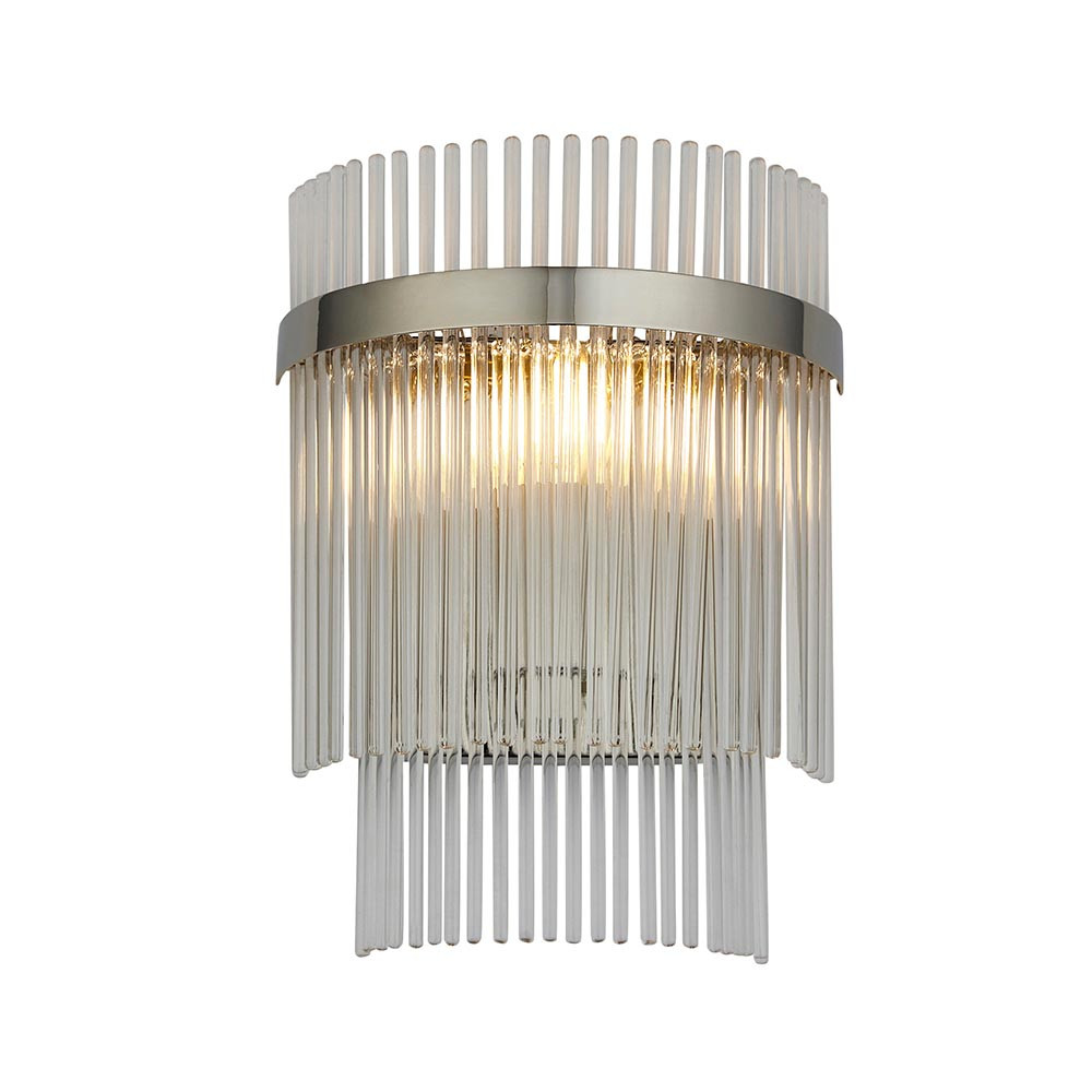 Kinkiet MARIETTA niklowy 1xE14x15W szkło wym:27,6x19,5x10cm IP20 Endon