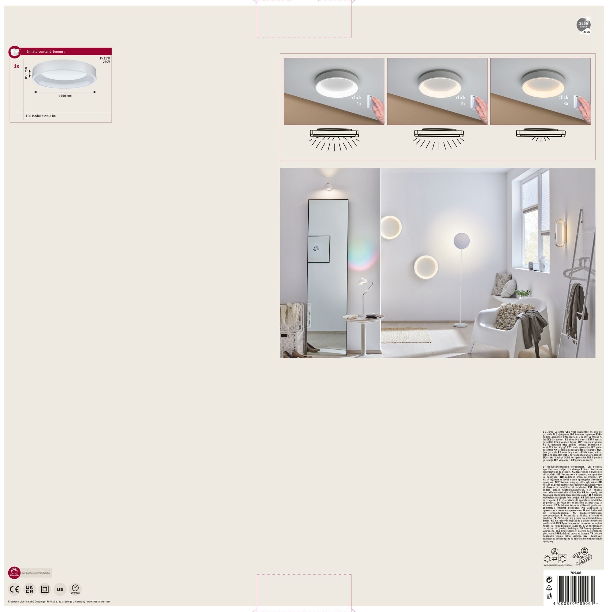 ARDORA-Plafonnier LED Métal Ø45cm - - 10