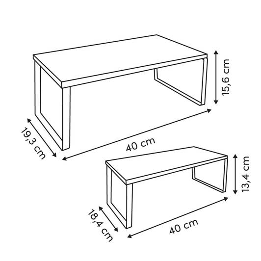 2 étagères gigognes ordera beige 1 niveau - 5five - 5