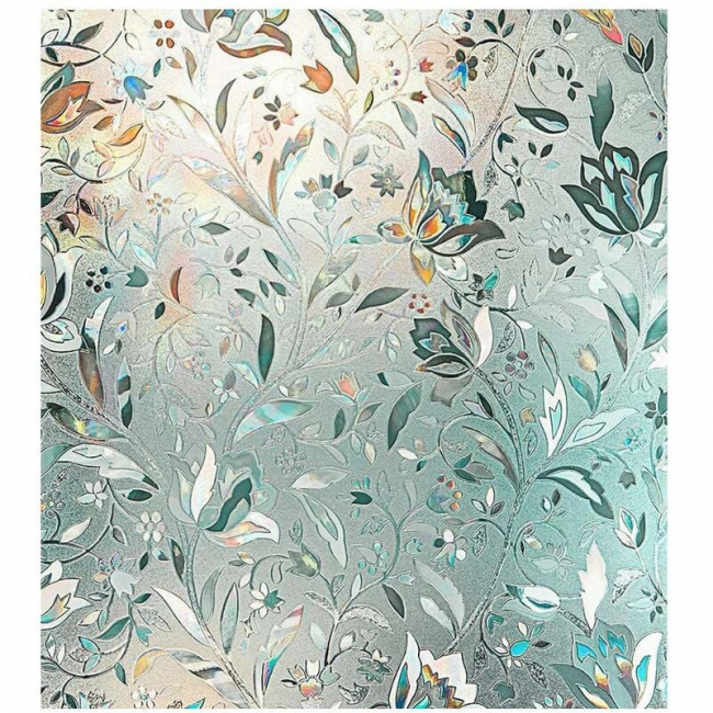 60x100 cm 3D tęczowa folia okienna na witraże, bez kleju, statyczna, winylowa, nieprzezroczysta, zapewniająca prywatność