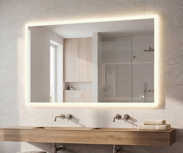 Espelho casa de banho LED Retangular 120x70 cm ARTFORMA – retroiluminado, tátil, antiembaciamento, luminoso