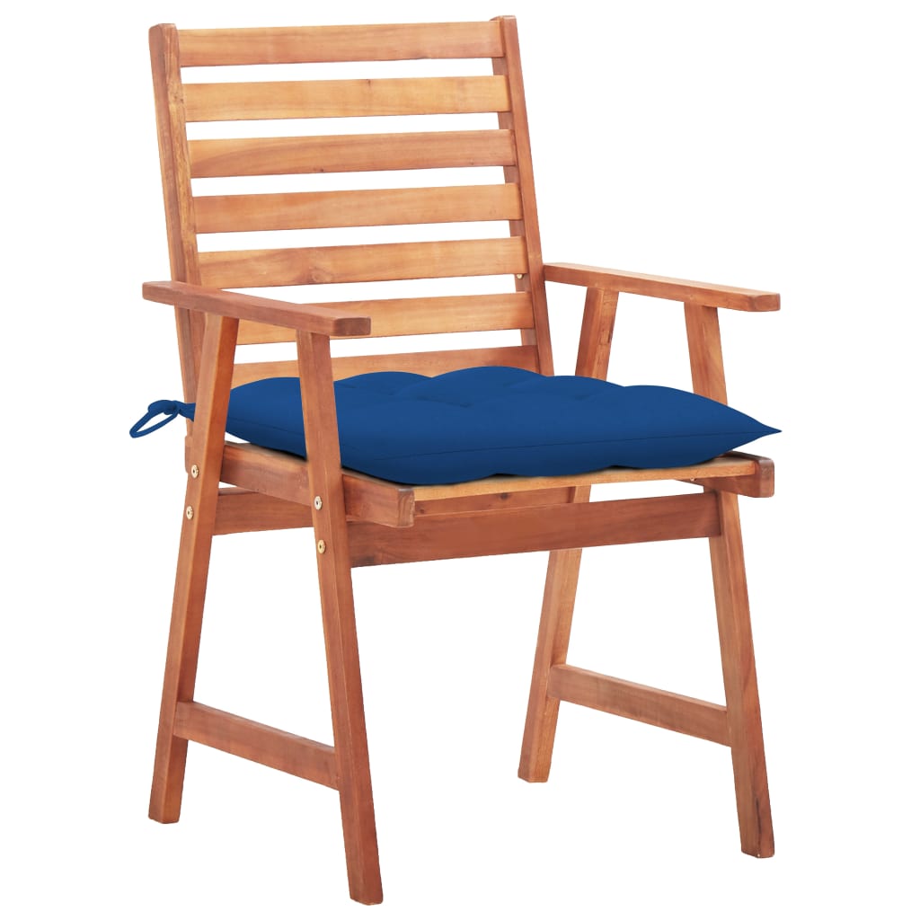 Chaises à dîner d'extérieur 3 pcs avec coussins Acacia massif 42 - 2
