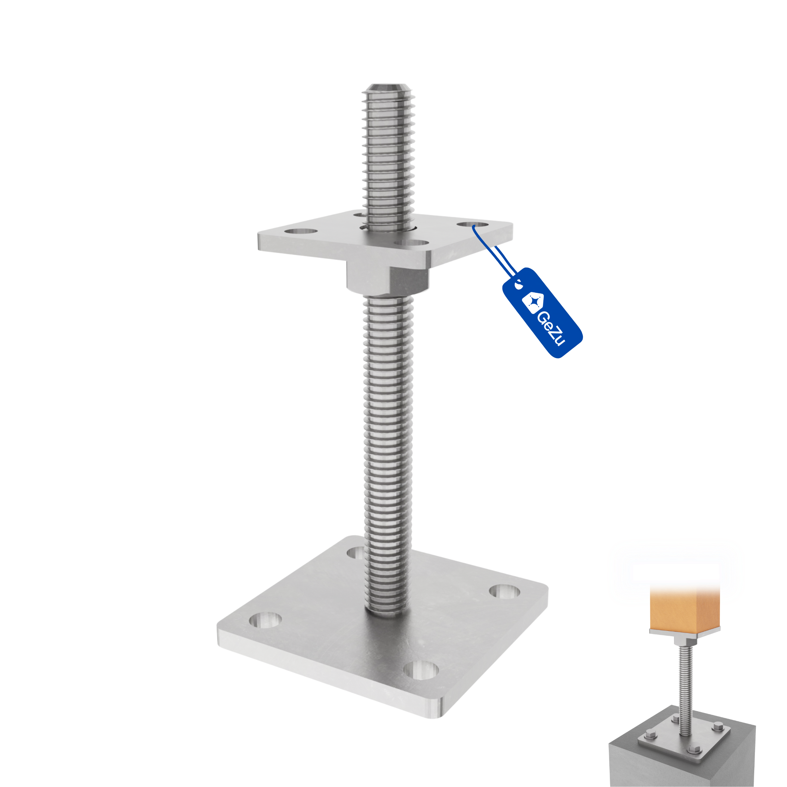 Support de poteau Galvanisé à chaud 70 x 70 mm | 30 - 130 mmhauteur ...