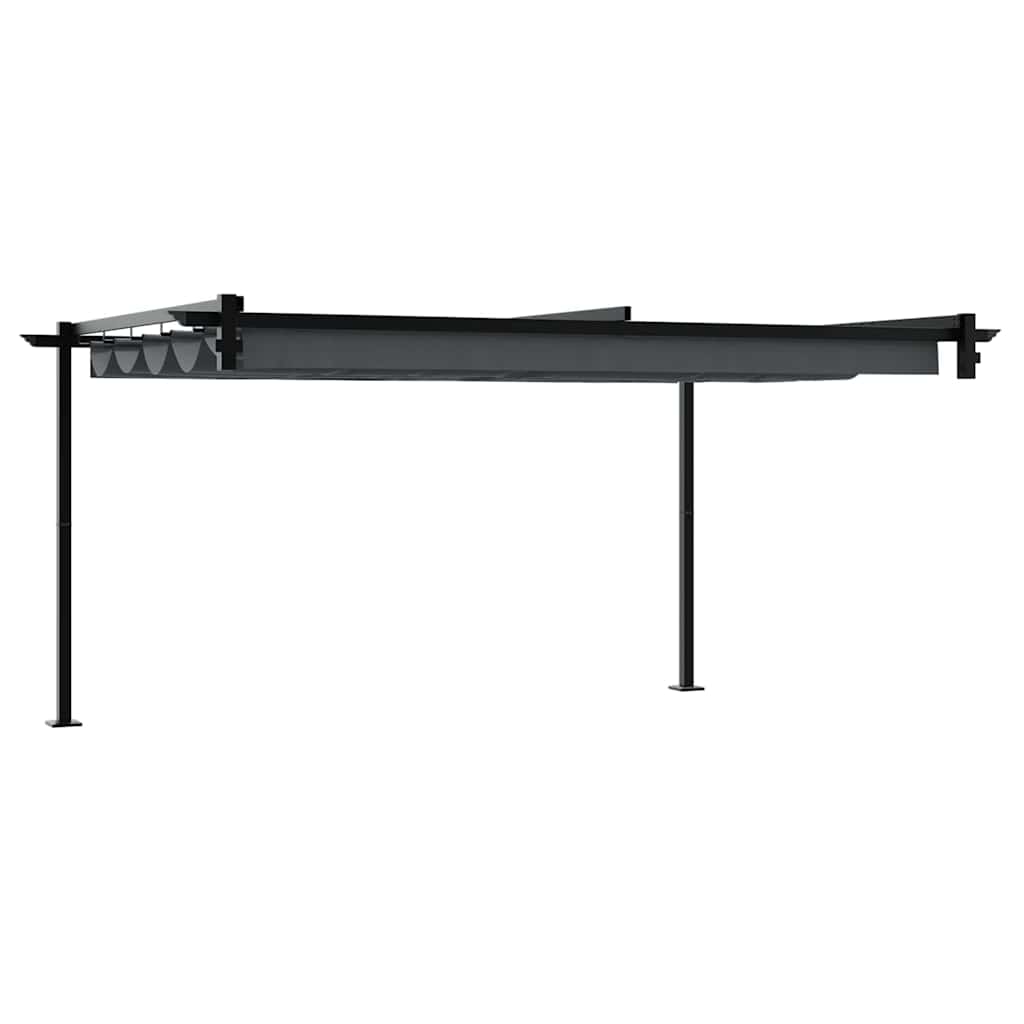 vidaXL Gazebo Montado en la Pared Antracita 3 x 4 m Acero - 6