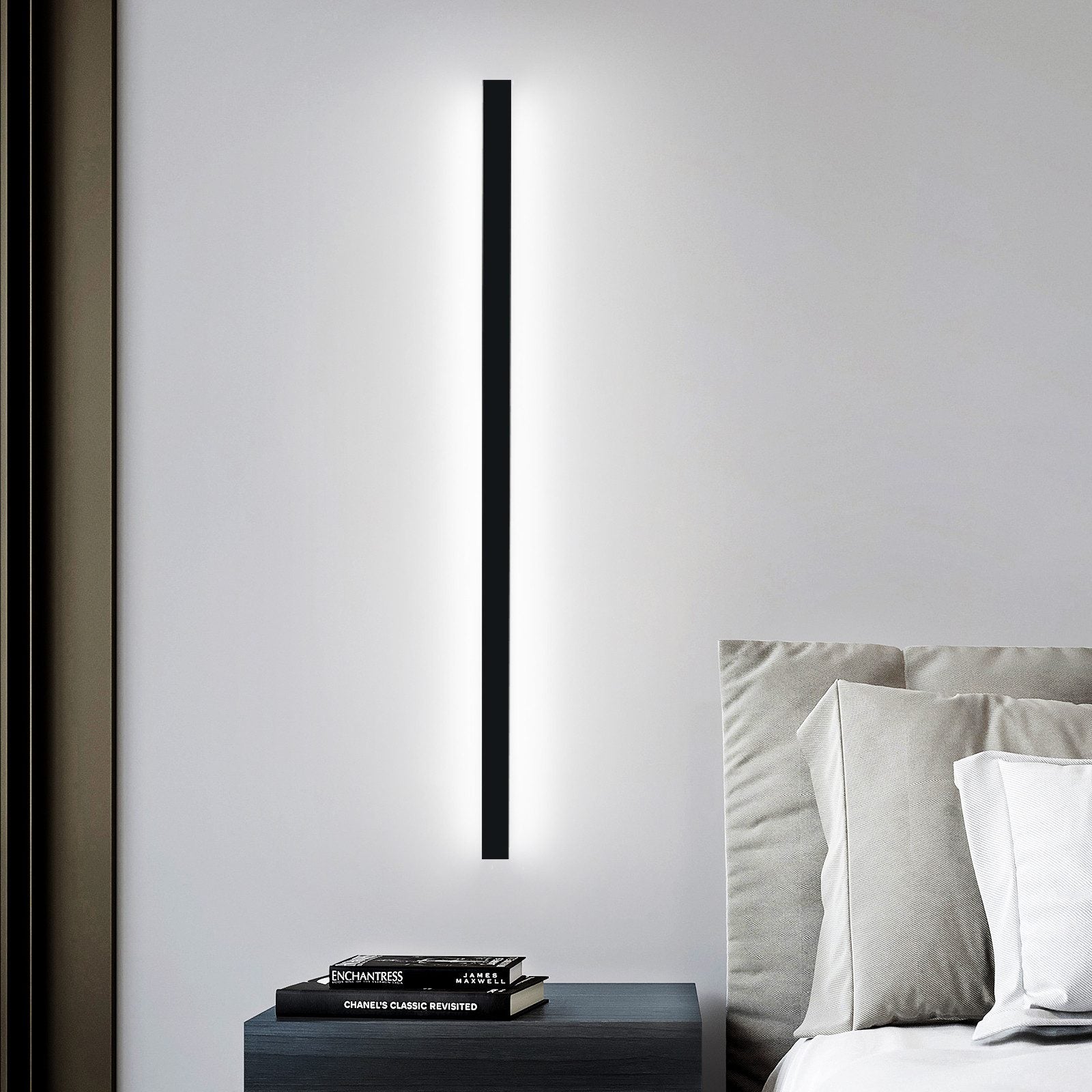 NETTLIFE Kinkiet wewnętrzny LED Czarny - 100CM Nowoczesne oświetlenie ścienne do salonu Lampa korytarzowa Ścienna 32W - 2