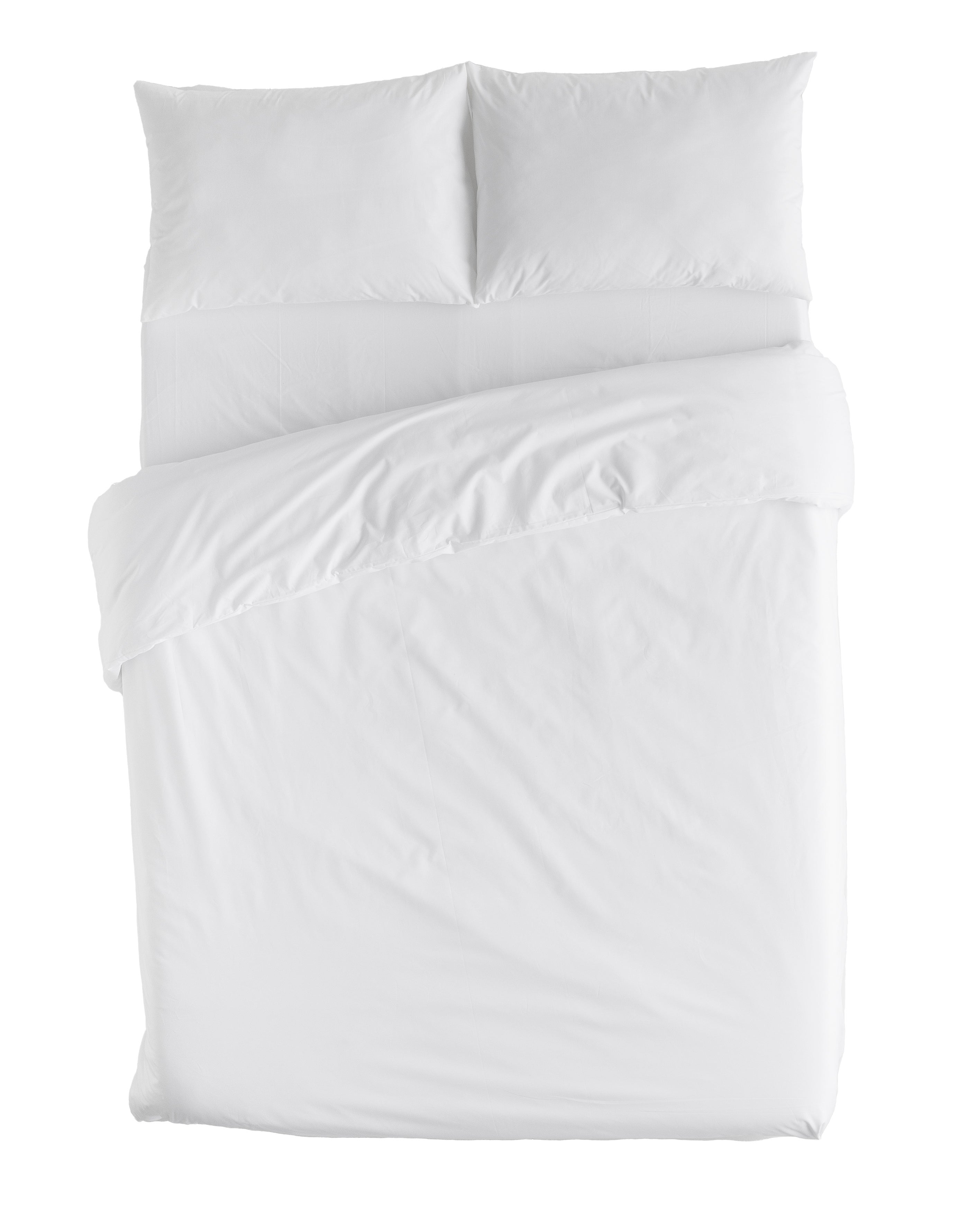 Copripiumino Liso Bianco letto 180 cm - 260x240 cm, cotone 200 fili - 6