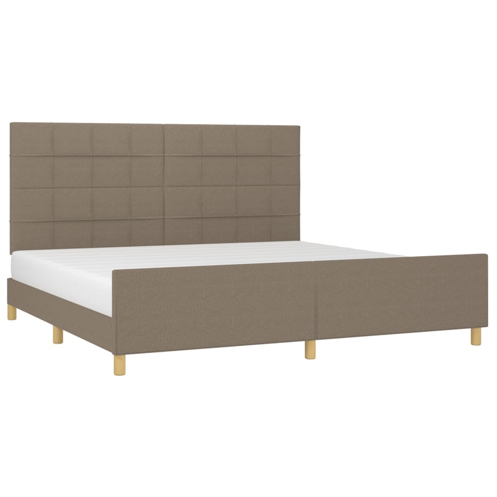 Cadre de lit sans matelas taupe 200x200 cm tissu - 3
