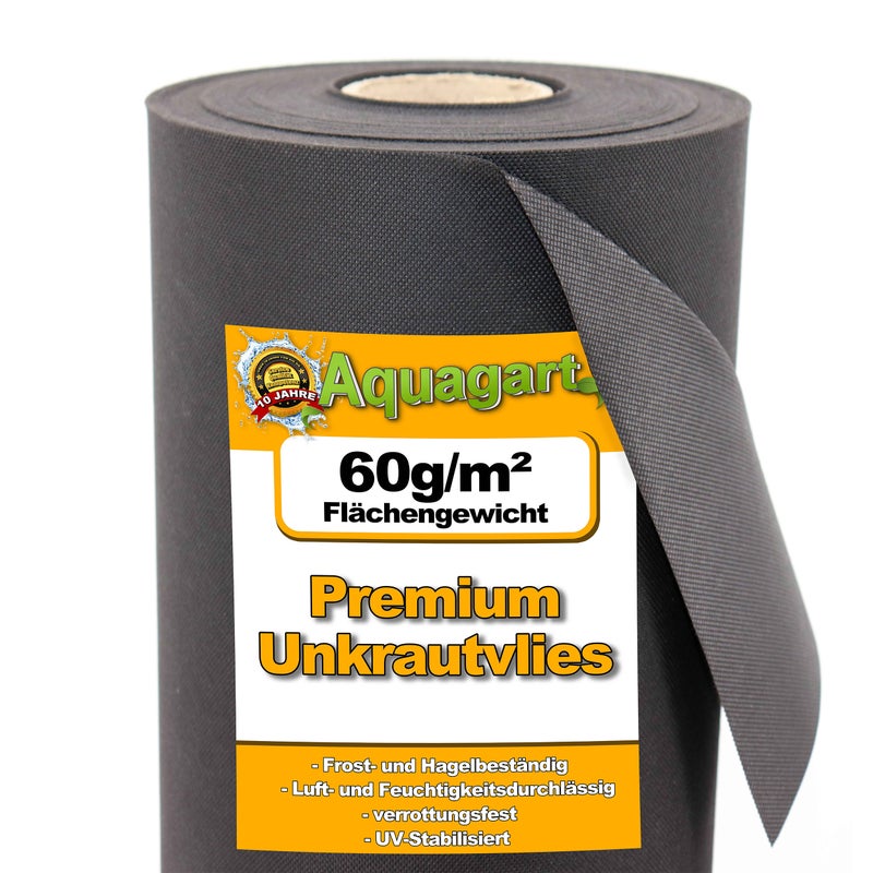 Folia ściółkująca 600 m², filc ściółkujący do zwalczania chwastów, tkanina ściółkująca 60 g, szerokość 1,6 m