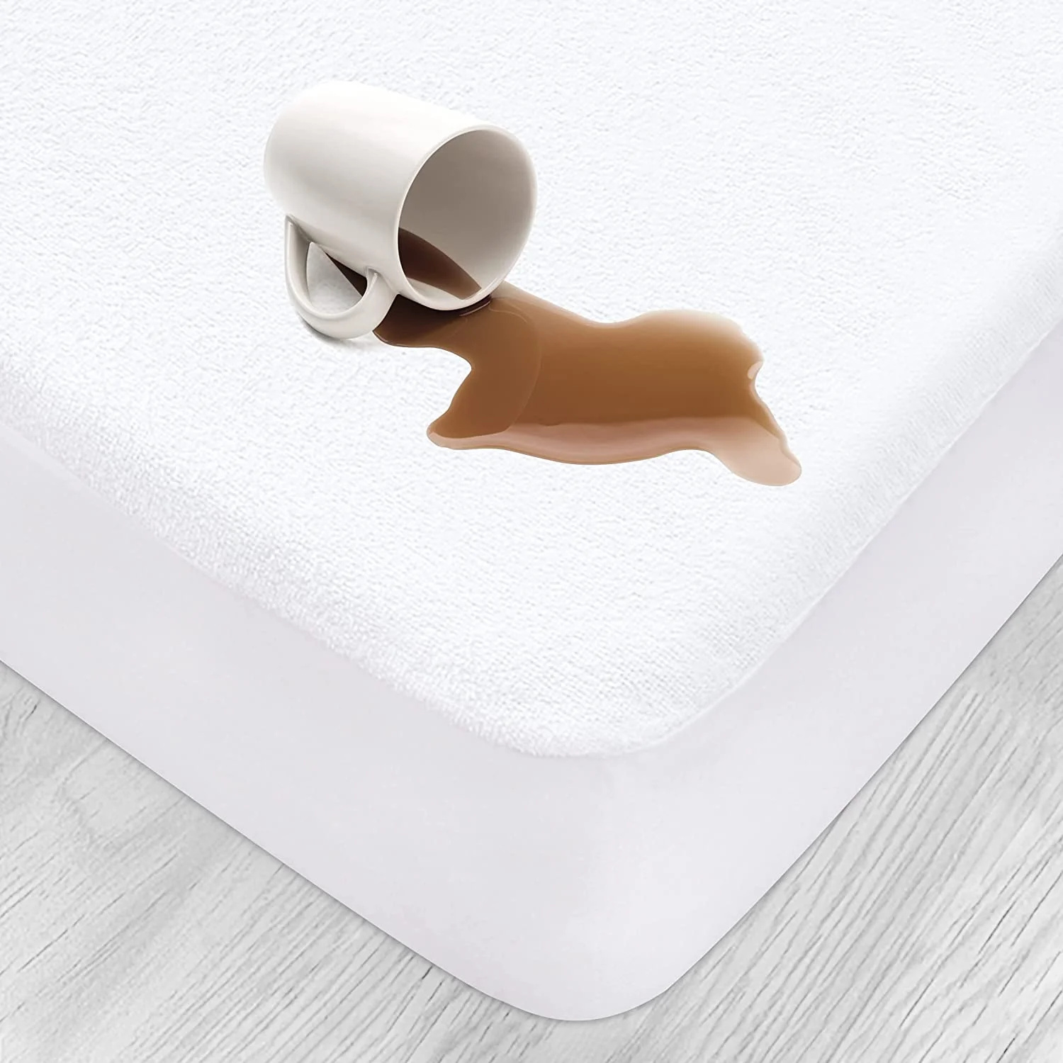 Protector de colchón impermeable tamaño twin 180 x 200 + 30 cm, funda de colchón de algodón ultra suave y transpirable, blanco