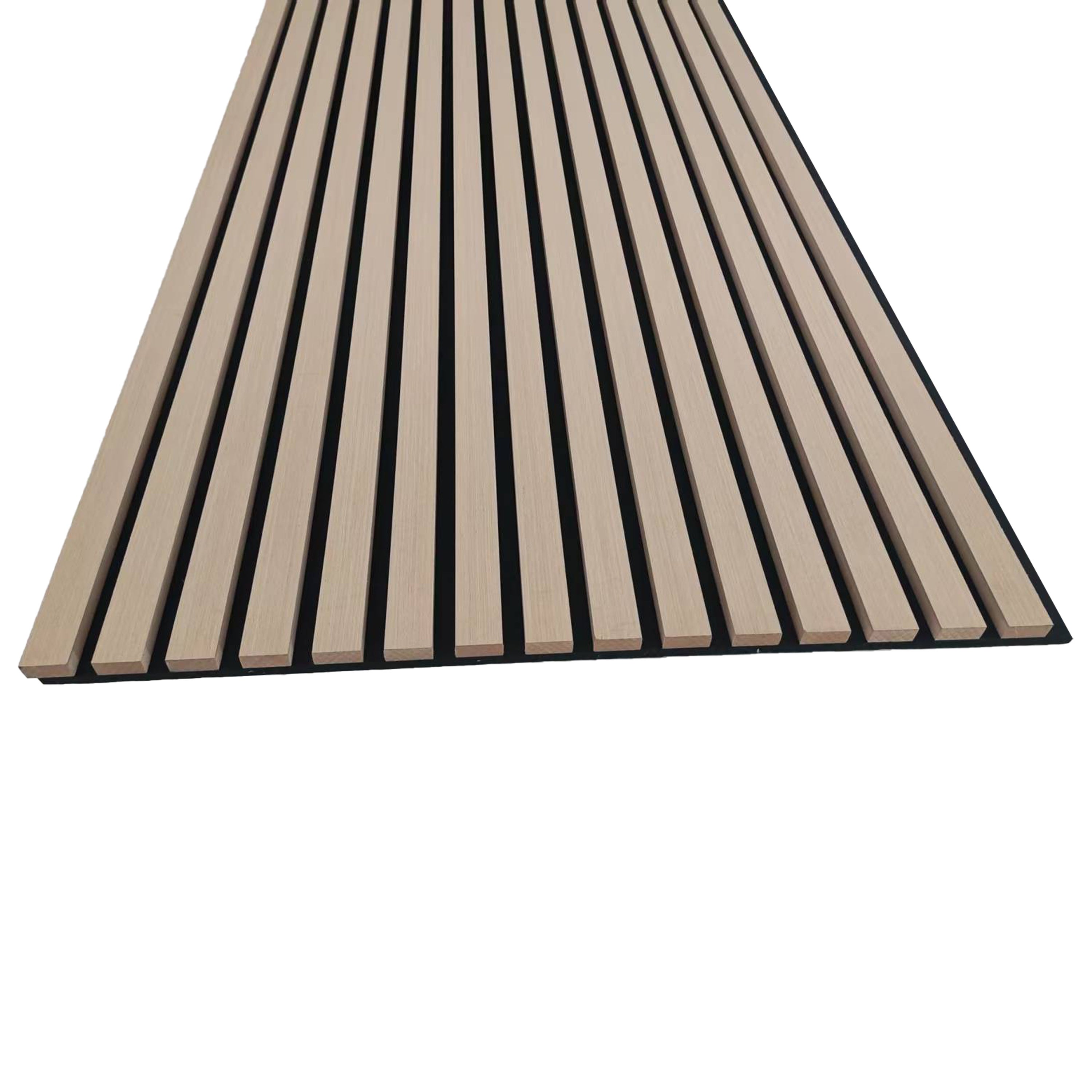 Lot de 3 panneaux muraux acoustiques décoratifs en bois MDF 240 x 60 cm, finition chêne clair, excellente isolation acoustique, installation simple - 8