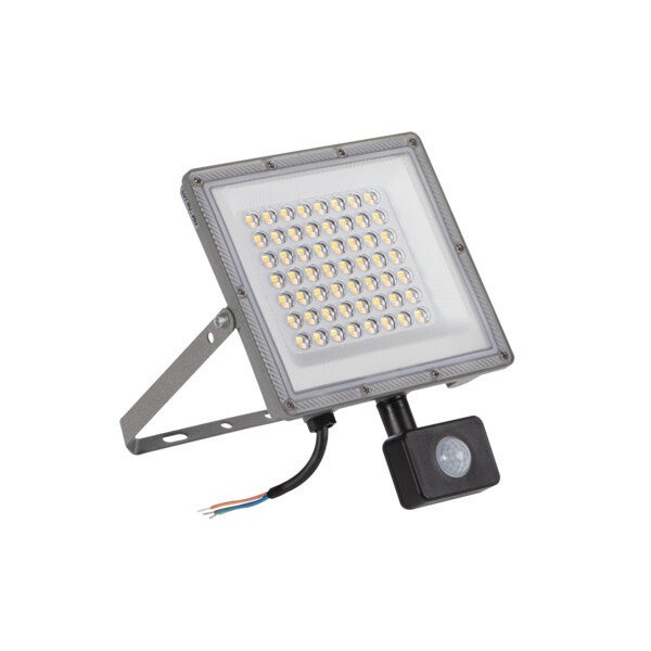 Naświetlacz LED z czujnikiem ruchu szary LED 50W 3000/4000/6500K 4300/5400/4850lm IP44 wym: 25 x 19,4 x 5,1 cm aluminium Kanlux