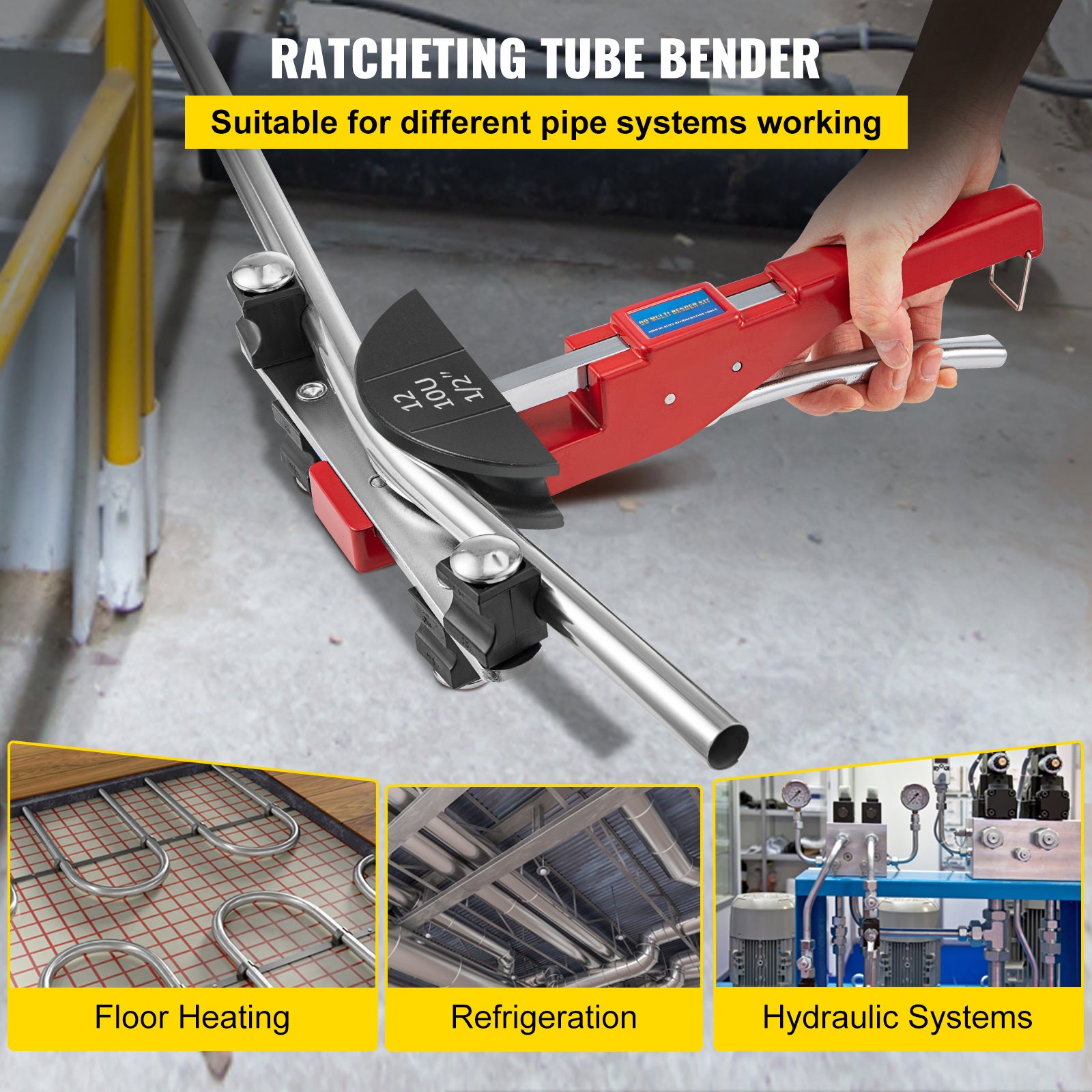 Kit Piegatrice Manuale Tubo,SucceBuy 7 Teste 1/4