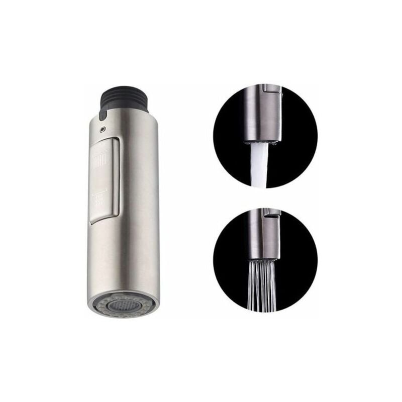 szt. Wymienna głowica natryskowa do kranu kuchennego, wymienna, uniwersalna, G1/2, szczotkowana, stal nierdzewna SUS304, PFS200-BS