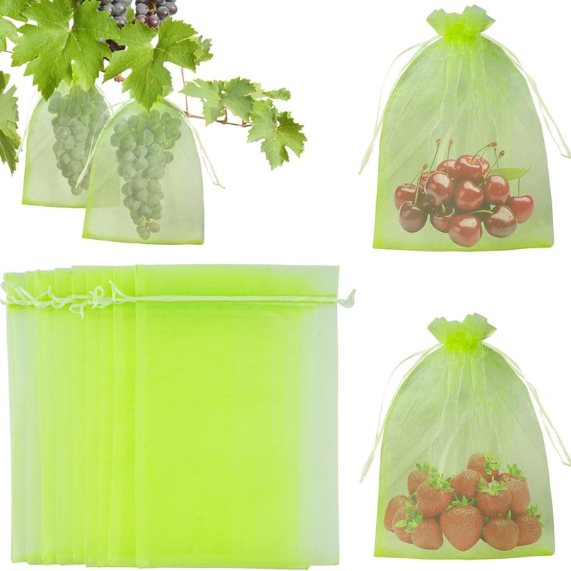 50 sztuk woreczek ochronny na winogrona 15x20 cm, zielony woreczek ochronny na owoce ze ściągaczem, przezroczysty woreczek organzowy