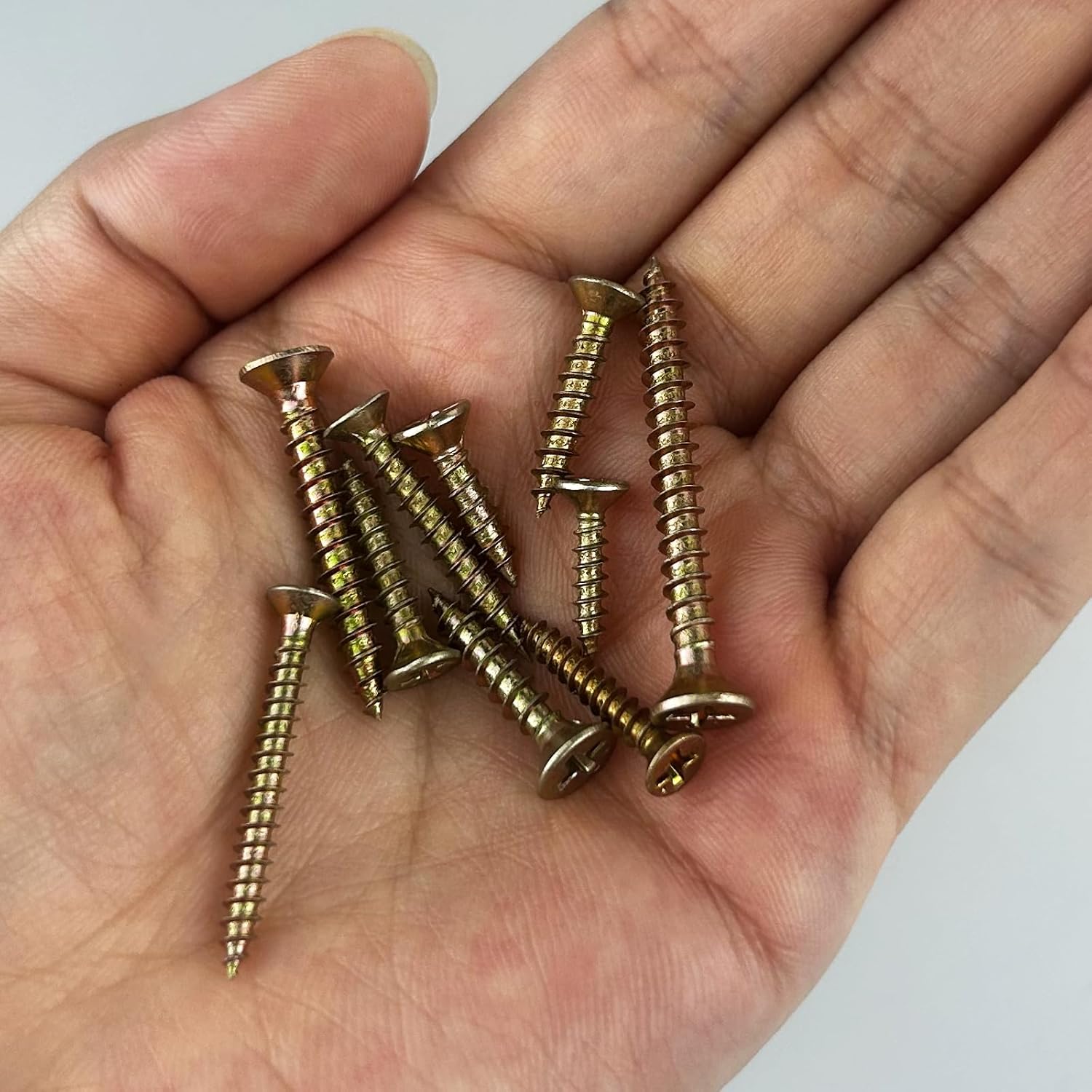 360 Vis à Bois Autotaraudeuses Zinguées Jaunes - Extra Fortes, Pozidriv Tête Plate - Pour Bois, Aggloméré - 2