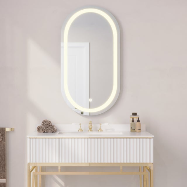 Miroir lumineux anti-buée STELLAR - 1000 x 540 mm - FABRICATION FRANÇAISE - AURYS NORMANDIE