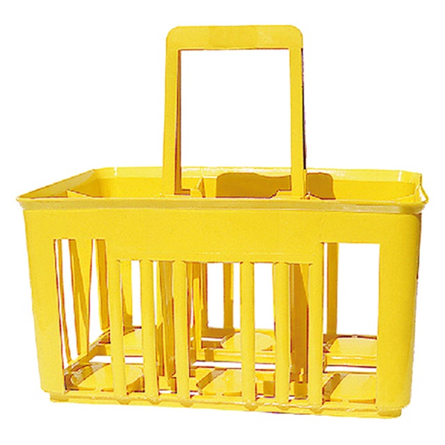 Duo de paniers porte bouteilles en plastique orange / POLA / vintage