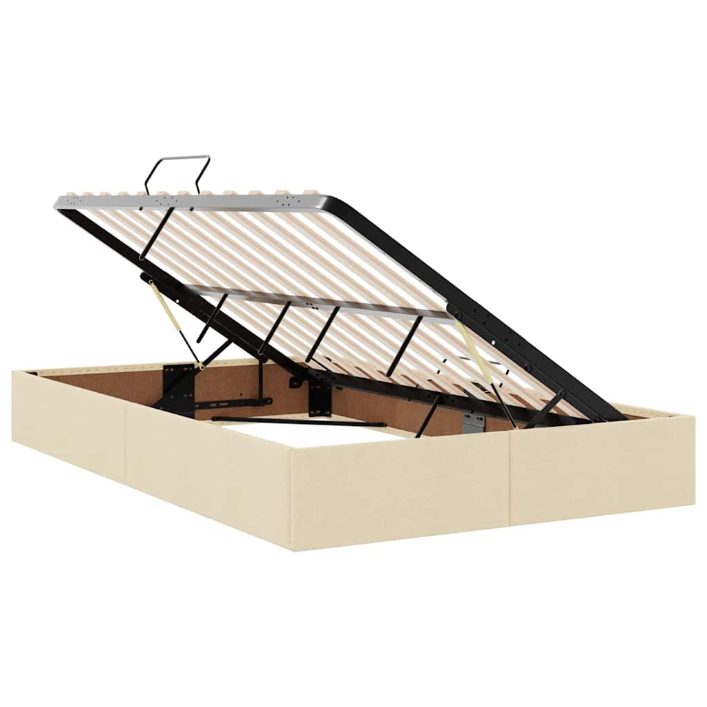 Lit avec rangement et matelas, velours, crème, pour la chambre, 120 × 200 cm - 6