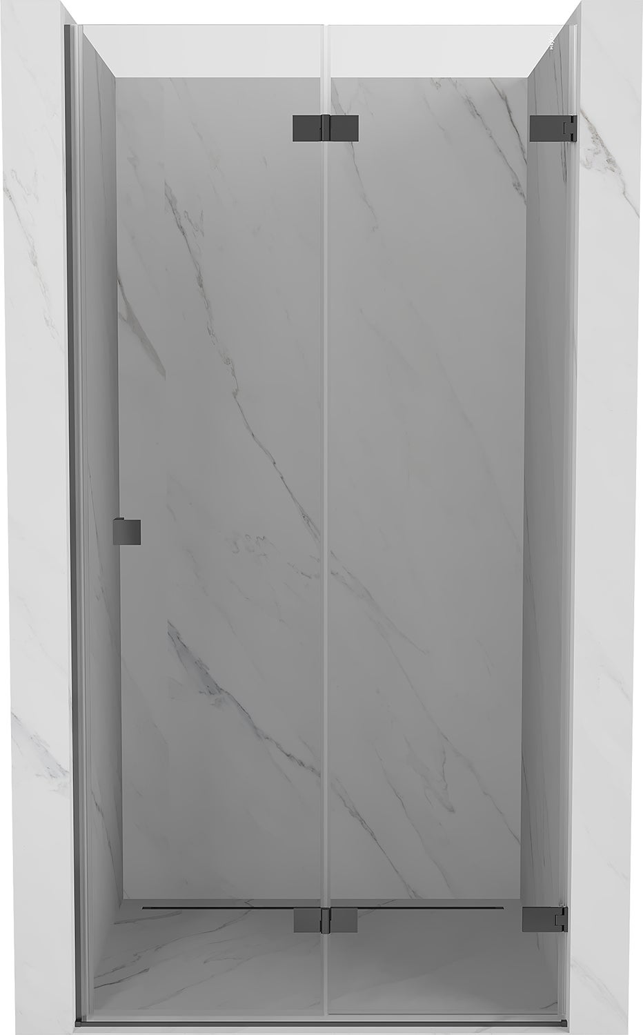 Mexen Lunar-F drzwi prysznicowe składane prawe 85 cm, transparent, gun metal - 836-085-000-95-00-P